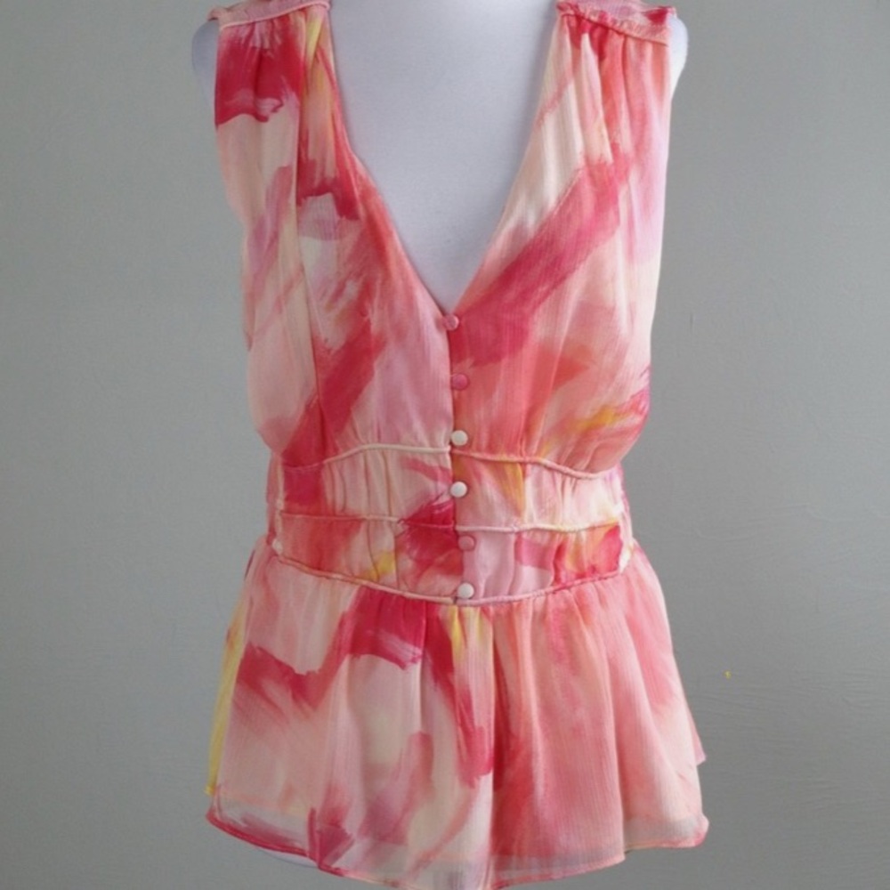 ruched waste-blouse  melon ice White House, black market large BNWT